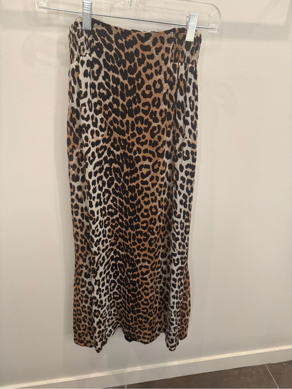 Ganni Leopard Print Midi Skirt - Brown & Black